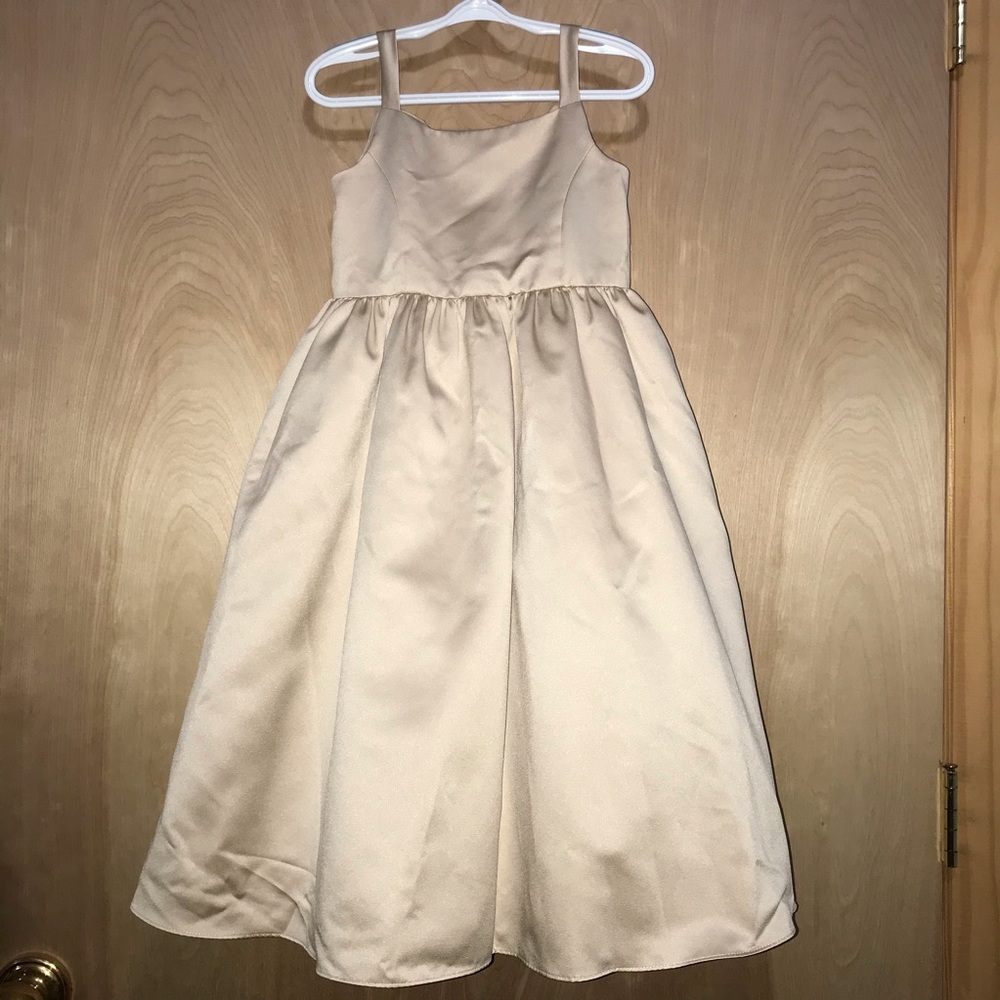 David’s Bridal Formal Satin Champagne Dress Size 4